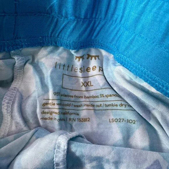 Women's Little Sleepies blue watercolor pajamas tops and bottoms - Picture 4 of 4